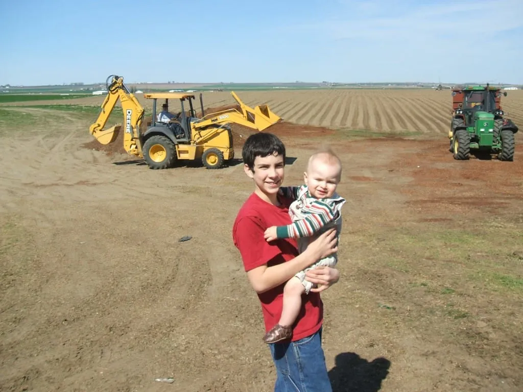 Nursery trees and family in 2007